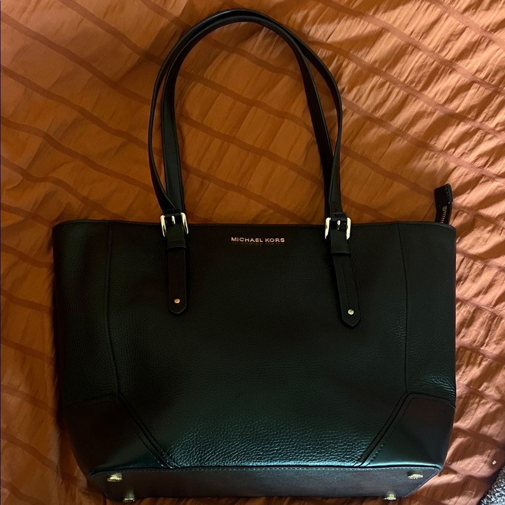 Michael Kors Black Pebbled Leather Tote - Picture 2 of 9